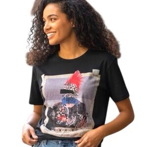 DSQUARED2 Black Graphic Punk T-Shirt Size S Cotton Italy